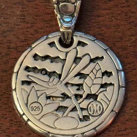 John Hardy Sterling Silver 925 AUTHENTIC Kali Pebble Dragonfly Enhancer Pendant - Picture 6 of 6